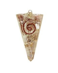 Orgone Pendant Triangle Shape-Selenite-Spiral