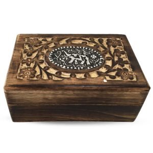 Handcrafted Flowerful Elephant Tarot Box