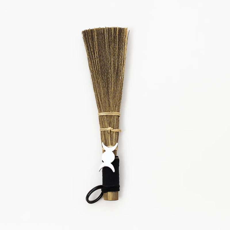 Broom With Metal Triple Moon
