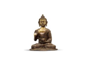 Buddha Sitting Asthmangal W/o Base Carved Antique Brown
