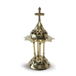 Incenseburner with Peak and Cross (12cm)