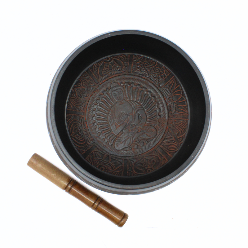 Singing Bowl aluminium 20 cm Buddha Red - Image 2