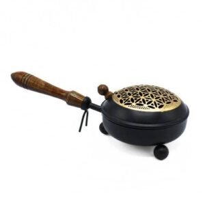 Incense Pan with Mango Wood Handle - Flower of Life
