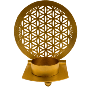 TeaLight Holder Flower of Life Gold 10x11 cm