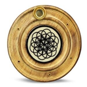 Wooden Incense Holder Flower of Life 10 Cm