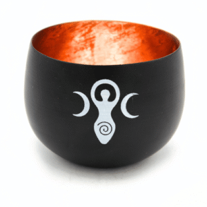 Tealight Holder Spiral & Crescent Moons Black & Copper