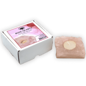Rose Quartz tea light holder Hand made