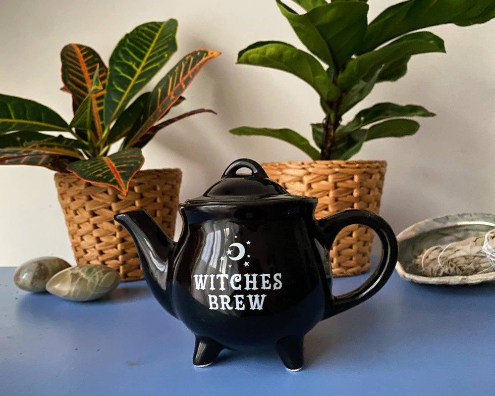 Witches Brew Black Ceramic Tea Pot - Image 2