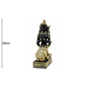 Kneeling Buddha Gold and Black 14x12x29cm