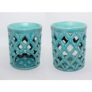 Turqoise ceramic aromaburner (13x13x16) 67042