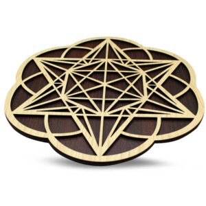 Wooden Grid Seed of Life & Metatron 25cm Set of 2