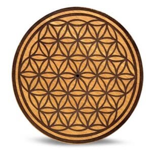 Lcw Incense Holder Flower of Life Dark  Brown 10 Cm Set of 2