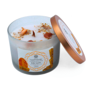Green Tree Gemstone Scented Candle Good Energy Palo Santo 256g