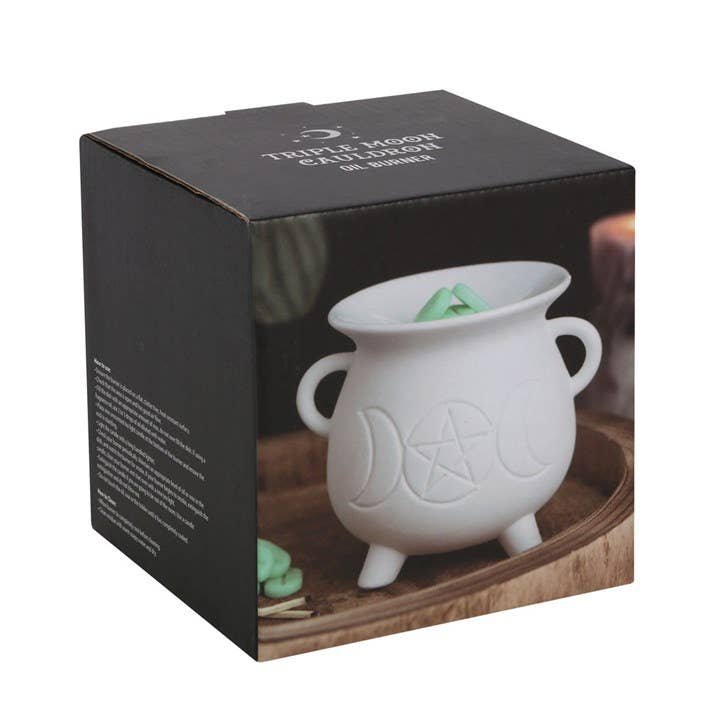Triple Moon Cauldron Oil Burner White - Image 3