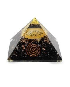 Orgonite Pyramid - Black Tourmaline, Sri Yantra 70 Mm