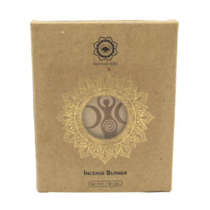 Wooden Incense Burner Crescent Moons & Spiral 10 cm