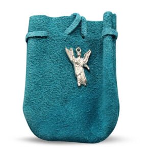 Pouch - Suede  Rounded with Strap Tq Raphael 3.25" X 2.75"