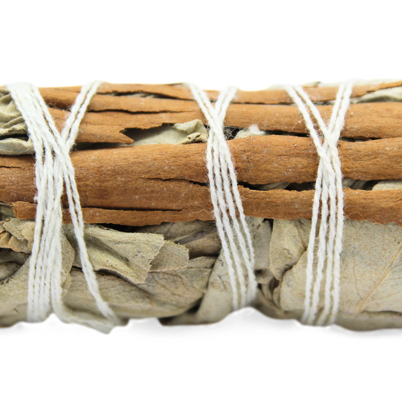 White Sage & Cinnamon Smudge Stick 10cm - Image 2