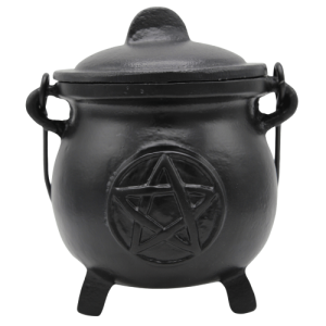 Cast Iron Cauldron Pentacle Black