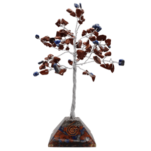 Gem Tree with Jasper & Lapis Orgone Pyramid Base 100 Beads