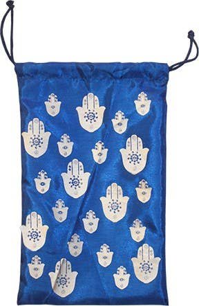 Syth. Silk Bag 5x8"-Hand of Fatima on Blue