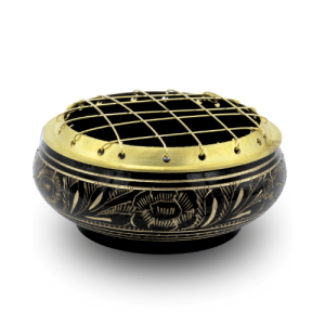 Brass Rose Bowl Incense Burner