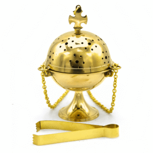 Incenseburner set of 3 pcs. Brass 17.5 cms