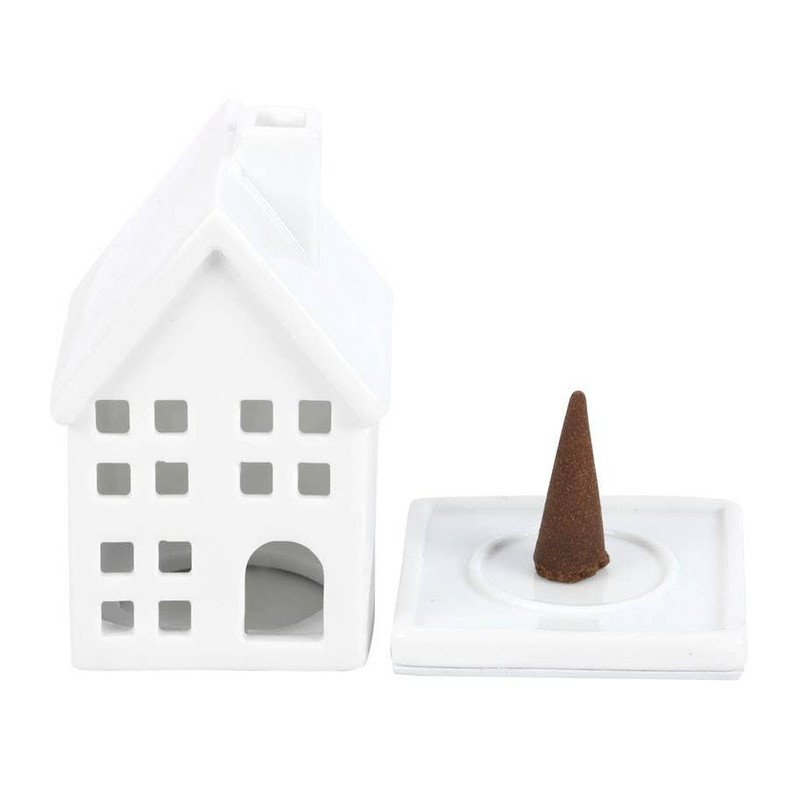 White House Shaped Ceramic Incense Cone Holder - Image 2