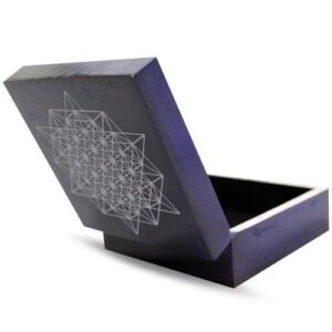 Metatron's Cube Purple Soapstone Keepsake Box