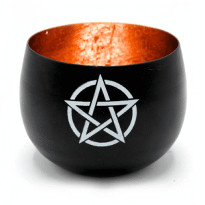 Tealight Holder Pentagram Black & Copper