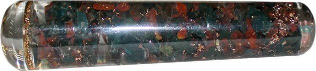 Orgone Smooth Massager Bloodstone with Flower of Life