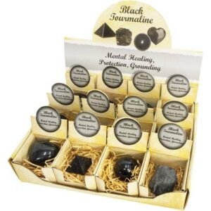POP UP DISPLAY BOX- BLACK TOURMALINE (3pcs of 4 shapes)