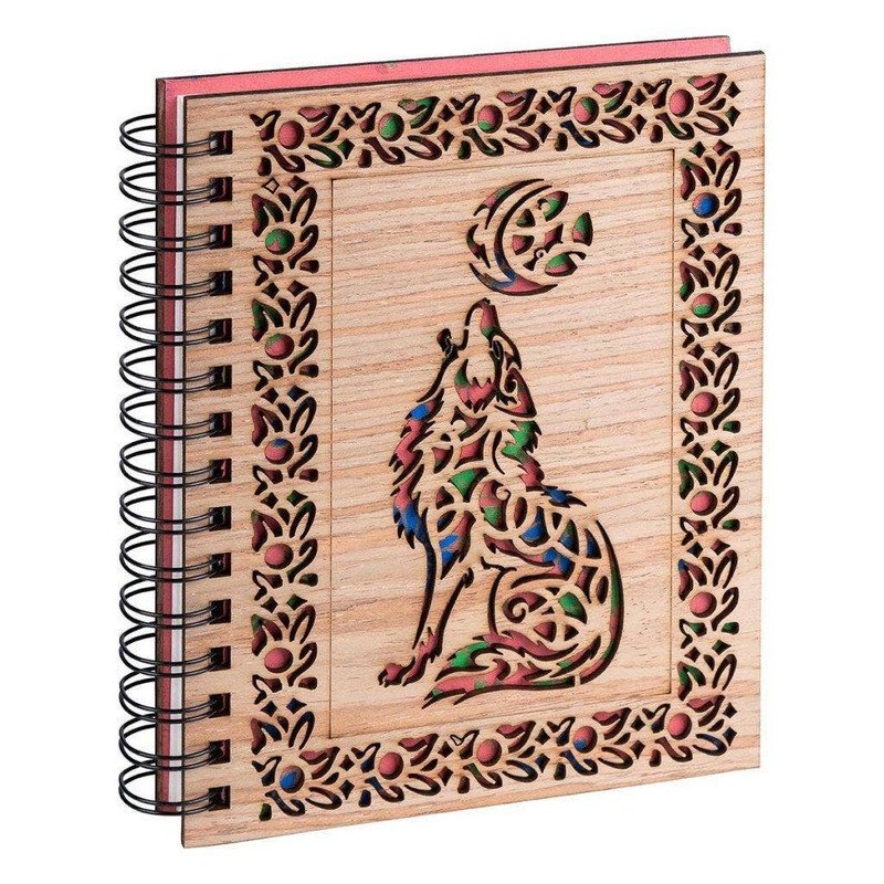 Laser Cutting Journal Wolf with Spiral Binding