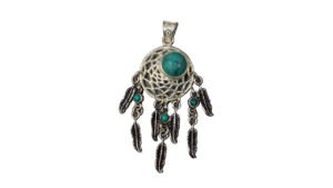 Sterling Silver Pendant-Dreamcatcher Turquoise
