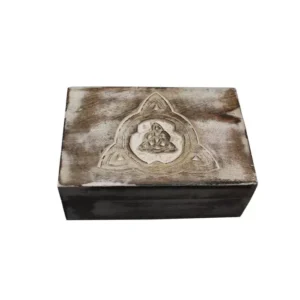 Triquetra handcrafted wooden box white wash