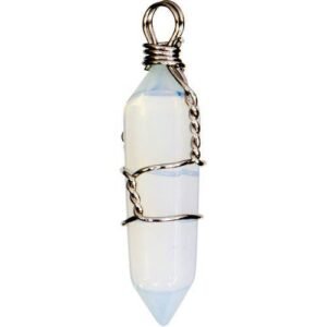 wire wrap pendant-opalite