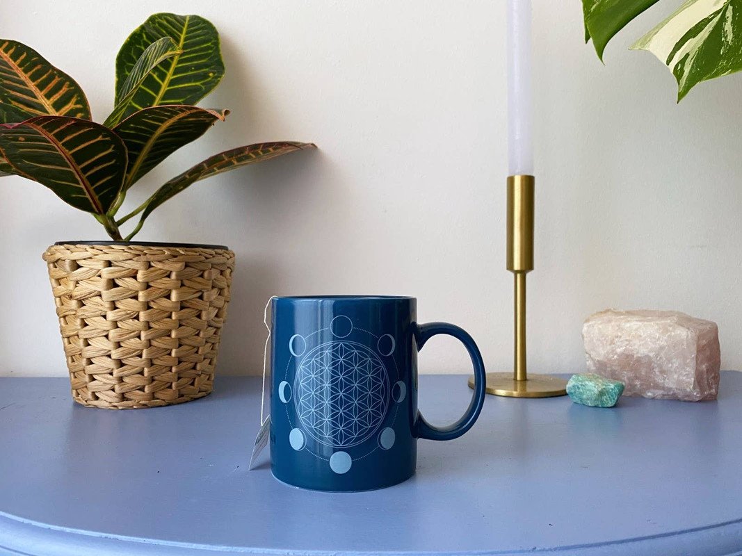 The Moon Phase Flower Of Life Ceramic Mug - Image 2