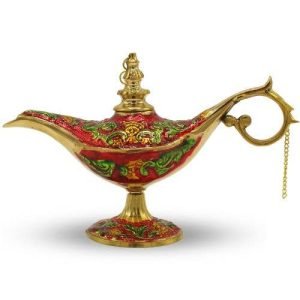 Brass Lamp Aladin Meena Work