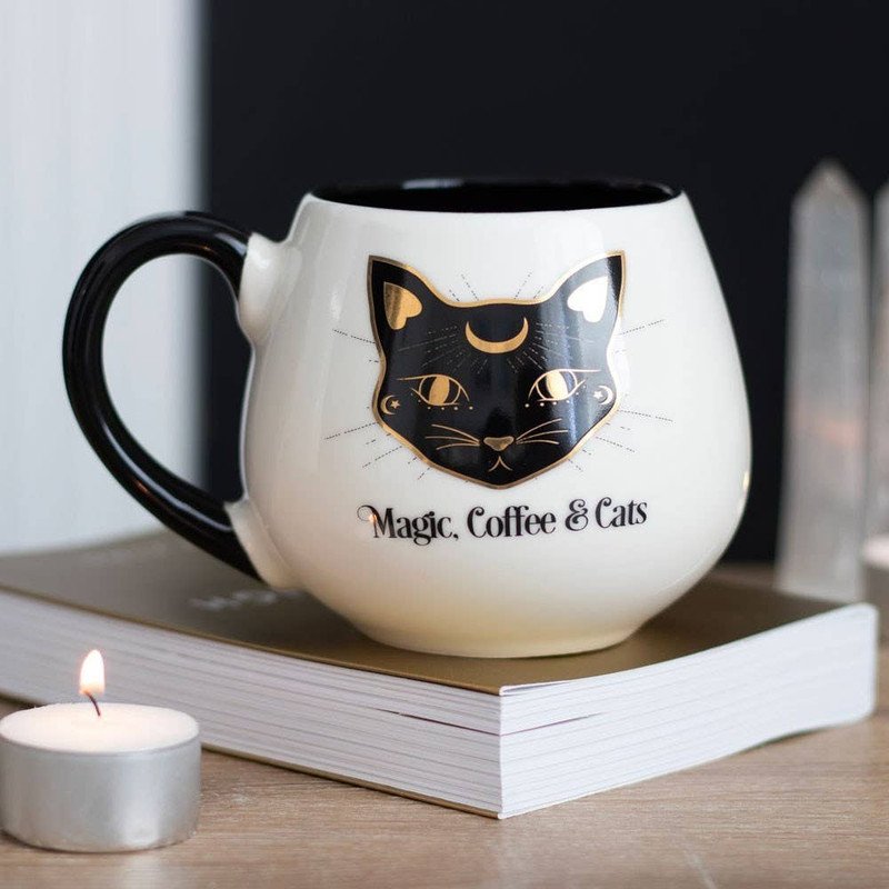 Magic, Coffee & Cats Rounded Mug - Image 2