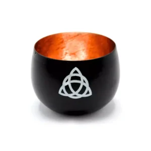 Tealight Holder Triquetra Black & Copper