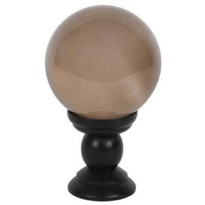 Large smoke grey crystal ball on stand