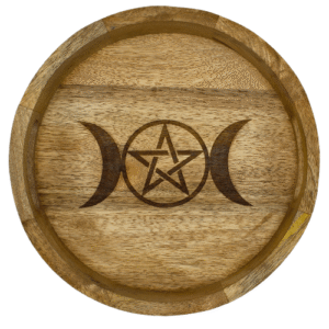 Mango Wood Tray Triple Moon & Star