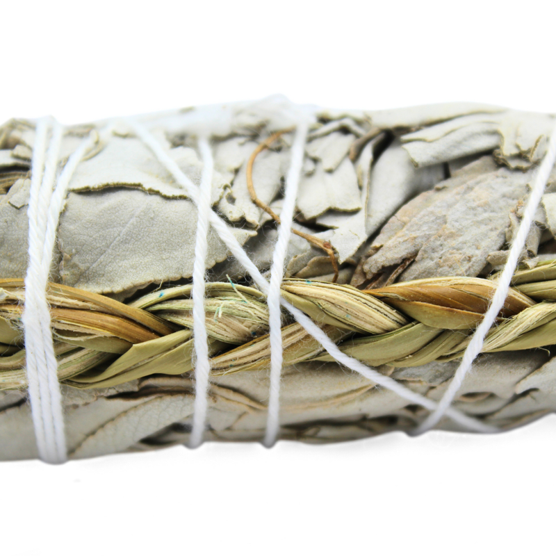 White Sage & Sweetgrass Smudge Stick 10cm - Image 2