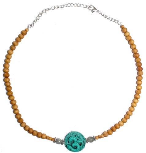 Chocker Sandalwood -Turquoise Om