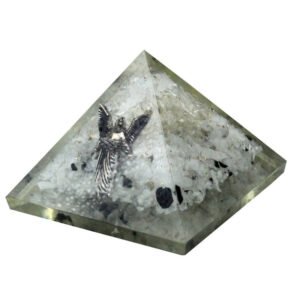 Orgonite Pyramid Rainbow Moonstone & Clear Quartz Angel