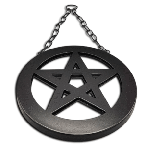 Metal Hanging Wall Mirror Pentacle 18cm