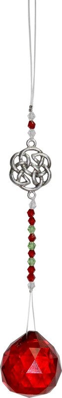 Hanging Crystal Cut Glass Bead Celtic Red