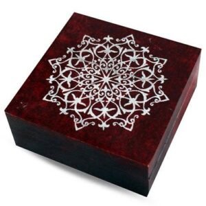 Ruby Mandala Soapstone Keepsake Box