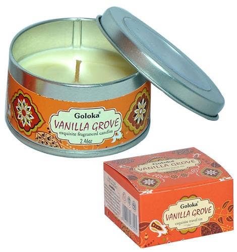 Goloka Vanilla Grove Soya Wax Candle Tin