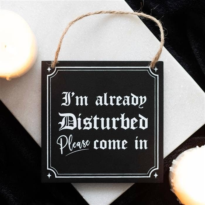 I'm Already Disturbed Hanging Sign - Image 4